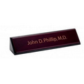 Rosewood & Leather Name Plate